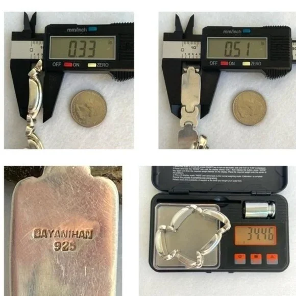 VTG Sterling Silver 925 Signed Bayanihan Modernist Panel Link Bracelet 7.25" 34g - Picture 10 of 16